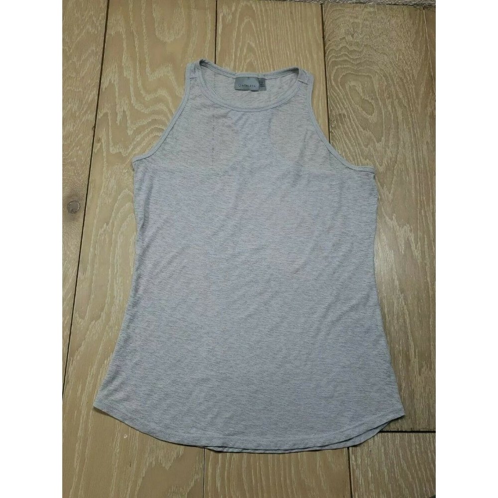 Athleta Small Sheer Thin Soft Lightweight Workout Gym Tank Gray Racerback
